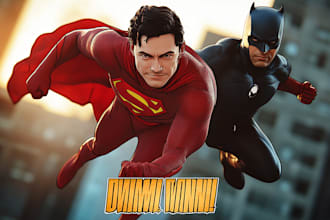 draw you as a superhero marvel or dc character