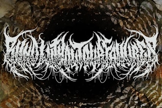 design a chaotic black metal logo
