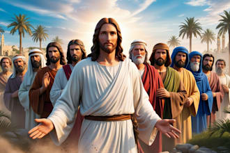 deliver 3d christian book illustration, 3d children bible stories illustration