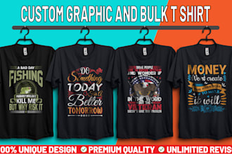 create amazing typography t shirt and custom graphic bulk t shirt design
