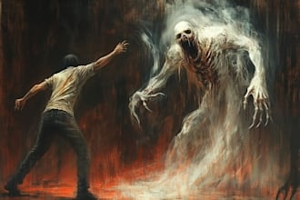 made a fantasy horror character art and illustration