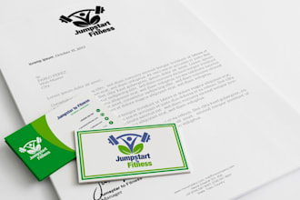 create a minimalist gym or fitness business card logo design