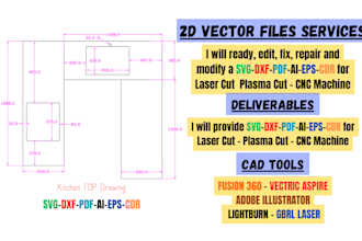 ready, edit,repair and fix dxf for plasma laser cut and cnc