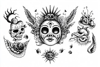 design a custom dotwork or lined tattoo