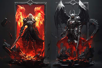 draw splash art and fantasy concept art dnd illustrations