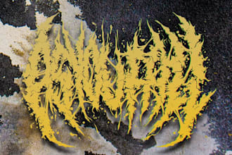 draw custom black, slam, brutal, grindcore death metal logo for your band brand
