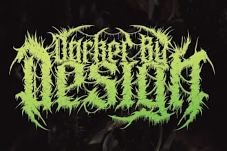 design death metal or heavy metal logo band professionally