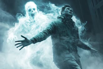 make a fantasy horror character art and illustration