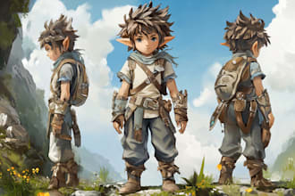 draw game character, original fantasy concept art
