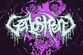 draw death metal, black, brutal death metal logo