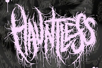 hand draw a bloody death grind logo