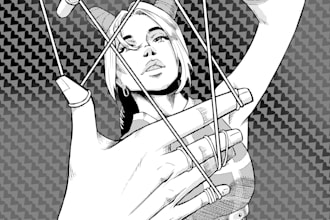 do line art anime manga style art for you