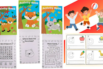create custom word search puzzle mazes crossword activity book for amazon KDP