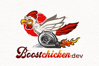 design unique boost chicken logo