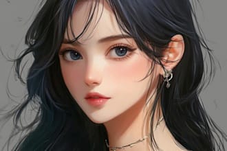 create anime character and portrait
