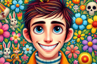 paint disney character logo and friendship portrait