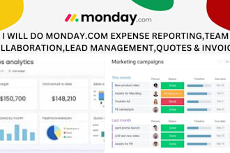 do expense reporting team collaboration lead management, quote,invoice on monday