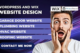 garage door plumbing hvac construction handyman roofing electrician website