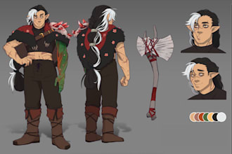 do reference character sheet concept dnd digital sketch art design illustration