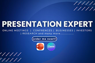 design minimalist presentation slides for business, online meetings, conferences