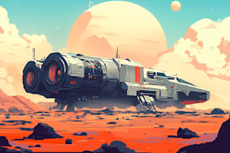 create star wars and sci fi illustration