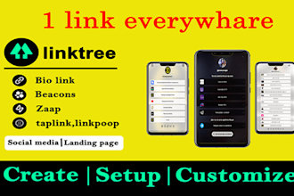 setup linktree  bio link beacons linkpop taplink zaap landing page social media
