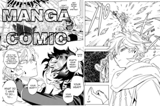 draw manga comics page illustration comic strip manga art book page cover