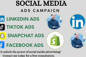 setup linkledin ads high converting facebook snapchat tiktok ads for marketing