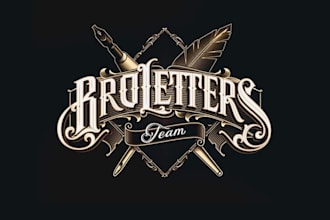 draw handlettering vintage, tattoo logo design for you