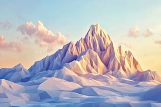 draw professional geometric low poly illustration