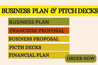 write a comprehensive business plan, franchise proposal, financial plan