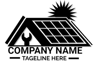 make solar panel energy and power logo design