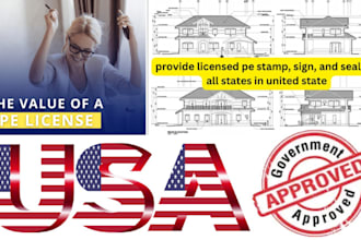 review and stamp as a licensed civil and structural engineer texas, california