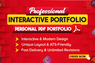 design professional interactive portfolio on PDF