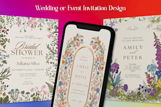 design invitation card for your birthday, wedding, etc