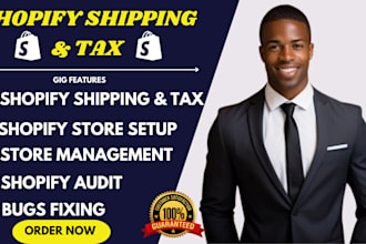 do setup shopify shipping and tax, store audit to fix shopify shipping worldwide