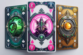 design unique card game template, board game, trading cards