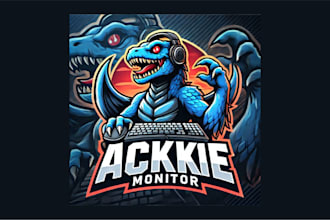 do modern ackie monitor mascot logo with express delivery