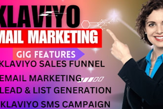 setup klaviyo email marketing, flows and sales funnel for shopify