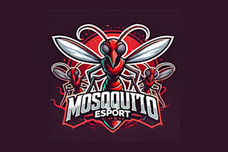 design creative mosquito mascot logo with free source file