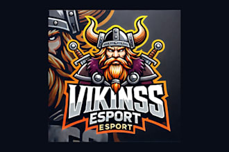 make different vikings esports mascot logo for your company