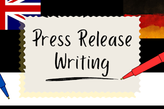 write plagiarism free and SEO optimized press release in UK english and german