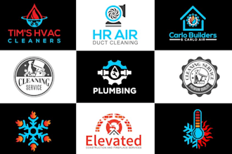 make plumbing heating air hvac oil gas logo design