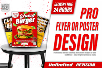design custom flyers for food, party, gym, and real estate