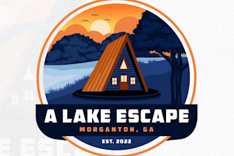 create a modern creative outdoor resort and hotel logo design