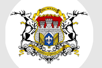 draw luxury heraldic, coat of arms logo
