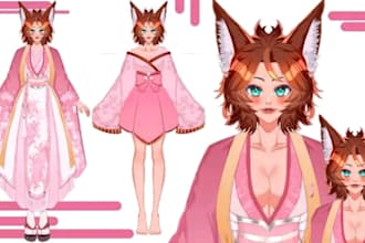 design live2d model live 2d vtuber model anime vtuber avatar vtuber commission