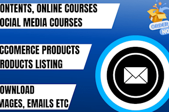 va for uploading products, content, reels, and downloading bulk emails, images