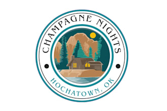 make genuine mountain cabin rental logo for romantic getaway