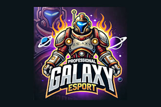 amazing professional galaxy mascot logo custom design